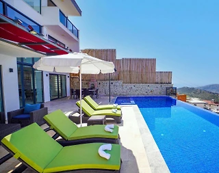 Kaş Kördere'de Muhteşem Deniz Manzaralı, Özel Havuzlu, Ferah Villa - 4
