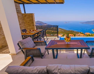 Kaş Kördere'de Sakin Konumda, Özel Havuzlu, İkiz Villa - 5