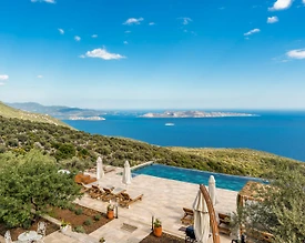 Kaş Sarıbelen'de Deniz Manzaralı, Sonsuzluk Havuzlu, Lüks Taş Villa - 3