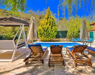 Kaş Sarıbelen'de Doğa İçerisinde, Özel Havuzlu, Bahçeli Villa - 4