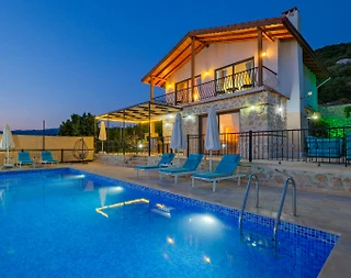 Kaş Sarıbelen'de Huzur Dolu Doğada, Sonsuzluk Havuzlu, Taş Villa - 2