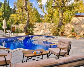 Kaş Sarıbelen'de Muhteşem Doğa İçerisinde, Özel Havuzlu, Taş Villa - 3