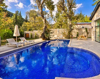 Kaş Sarıbelen'de Muhteşem Doğa İçerisinde, Özel Havuzlu, Taş Villa - 5