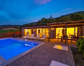 Kaş Sarıbelen'de Muhteşem Doğada, Özel Havuzlu, Taş Villa - 3