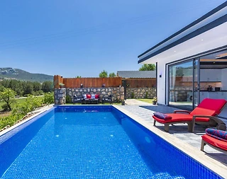 Kaş Sarıbelen'de Sakin Konumda, Özel Havuzlu, Balayı Villası - 4