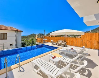 Kaş Belenli'de Panoramik Deniz Manzaralı, Özel Havuzlu, Lüks Villa - 4