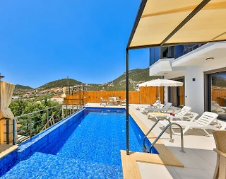 Kaş Belenli'de Panoramik Deniz Manzaralı, Özel Havuzlu, Lüks Villa - 5