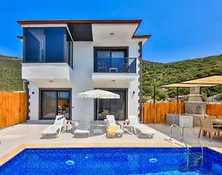 Kaş Belenli'de Panoramik Deniz Manzaralı, Özel Havuzlu, Lüks Villa - 1