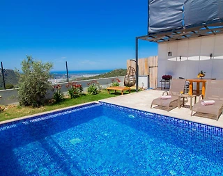 Kaş Üzümlü'de Balayı Çiftlerine Uygun, Isıtmalı Havuzlu, Modern Villa - 4