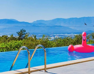 Kaş Üzümlü'de Dağ ve Doğa Manzaralı, Özel Havuzlu, Modern Villa - 5