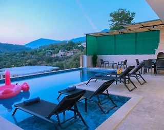 Kaş İslamlar'da Doğa Manzaralı, Isıtmalı Özel Havuzlu, Jakuzili Villa - 5
