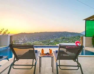 Kaş İslamlar'da Doğa Manzaralı, Isıtmalı Özel Havuzlu, Jakuzili Villa - 4