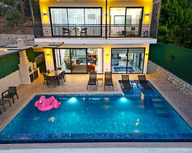 Kaş İslamlar'da Doğa Manzaralı, Isıtmalı Özel Havuzlu, Jakuzili Villa - 2