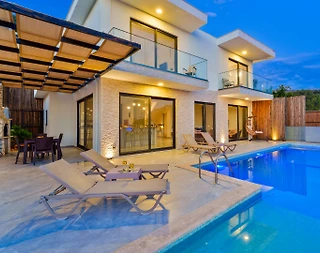 Kaş Üzümlü'de Harika Doğa Manzaralı, Özel Havuzlu, 3+1 Villa - 1
