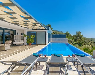 Kaş Üzümlü'de Kartpostallık Doğa Manzaralı, Sonsuzluk Havuzlu, 2+1 Villa - 4