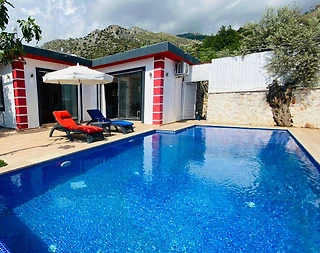 Kaş Üzümlü'de Konforlu Tasarıma Sahip, Özel Havuzlu, 1+1 Villa - 3