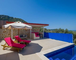 Kaş Üzümlü'de Muhteşem Doğa Manzaralı, Özel Havuzlu, Balayı Villası - 4