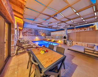 Kaş Yeşilköy'de Otantik Tasarımlı, Özel Havuzlu ve Jakuzili, 1+1 Villa - 5