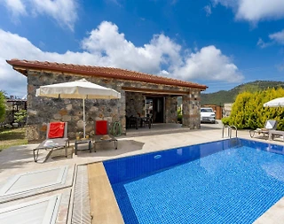 Fethiye Kayaköy'de Çekirdek Ailelere Uygun, Özel Havuzlu, Taş Villa - 5