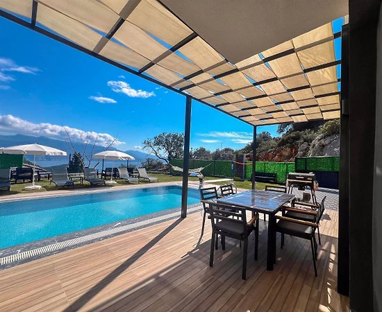 Fethiye Kayaköy'de Deniz Manzaralı, Özel Havuzlu, Konforlu Villa - 1