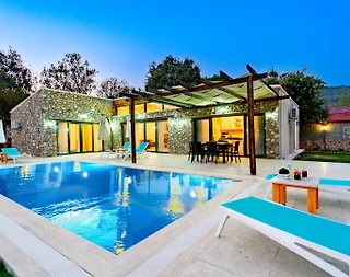 Fethiye Kayaköy'de Otantik Tasarımlı, Özel Havuzlu, Jakuzili Villa - 3