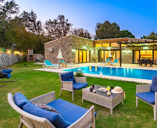 Fethiye Kayaköy'de Otantik Tasarımlı, Özel Havuzlu, Jakuzili Villa - 1