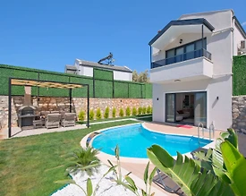 Fethiye Karaağaç'ta Deniz Manzaralı, Özel Havuzlu, Bohem Villa - 3
