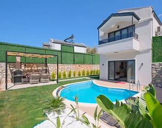 Fethiye Karaağaç'ta Deniz Manzaralı, Özel Havuzlu, Bohem Villa - 3
