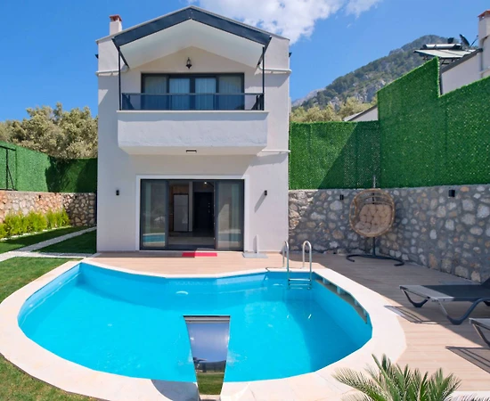 Fethiye Karaağaç'ta Deniz Manzaralı, Özel Havuzlu, Bohem Villa - 1
