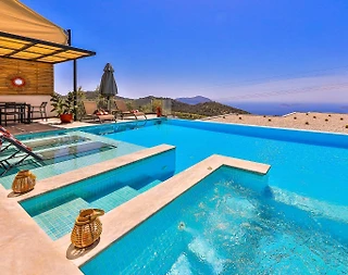 Kaş Kördere'de Deniz Manzaralı, Özel Havuzlu, Jakuzili Villa - 3