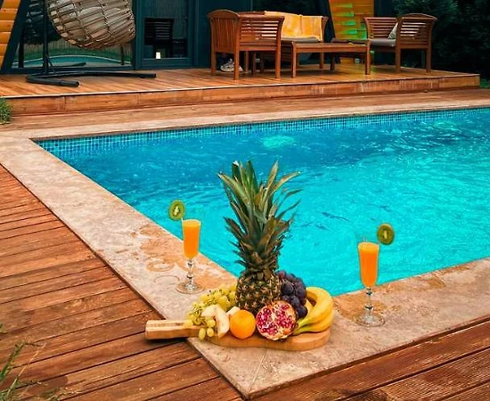 Sapanca Kurtköy'de Doğa İçerisinde, Isıtmalı Havuzlu, Kiralık Bungalov - 1