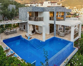Kaş Kalkan'da Deniz Manzaralı, Özel Havuzlu, Lüks Kiralık Villa - 3