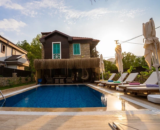 Marmaris Çamlı'da Elverişli Konumda, Tuzlu Özel Havuzlu, 3+1 Villa - 1