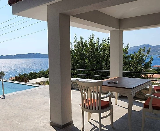 Marmaris Söğüt'te Enfes Deniz Manzaralı, Özel Havuzlu, Kiralık Villa - 1