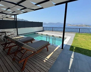 Marmaris Söğüt'te Muhteşem Deniz Manzaralı, Özel Havuz, 1+1 Villa - 1