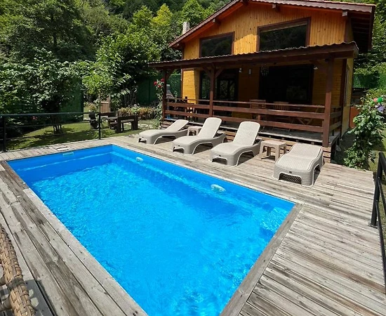 Memnuniye'de Muhteşem Doğa İçerisinde, Isıtmalı Havuzlu, Kiralık Bungalov - 1