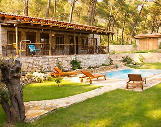 Muğla Menteşe'de Taş Konseptli, Özel Havuzlu, Bahçeli Villa - 1