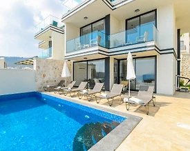 Kaş Kalkan'da Muhteşem Deniz Manzaralı, Özel Havuzlu, 3+1 Villa - 2