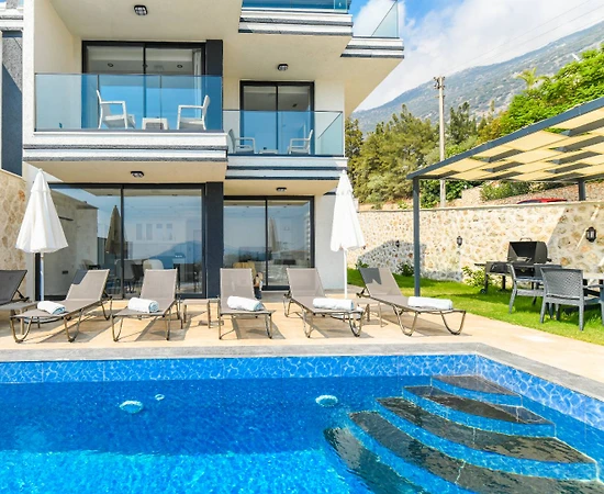 Kaş Kalkan'da Muhteşem Deniz Manzaralı, Özel Havuzlu, 3+1 Villa - 1