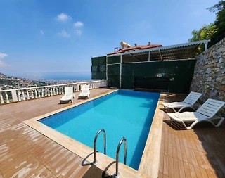 Alanya Sugözü'nde Deniz Manzaralı, Özel Havuzlu, 6 Kişilik Villa - 1
