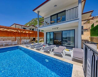 Kaş Çukurbağ'da Enfes Doğa Manzaralı, Özel Havuzlu, Kiralık Villa - 4