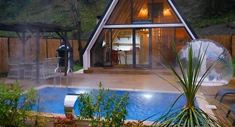 İstanbuldere'de Muhteşem Doğada, Özel Havuzlu, Modern Bungalov