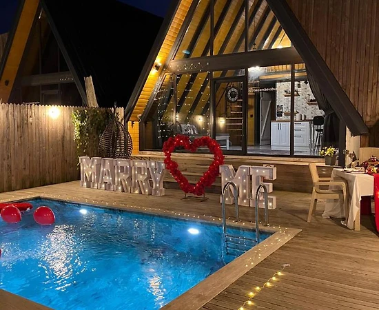 Sapanca Kurtköy'de Doğa İçerisinde, Isıtmalı Havuzlu, Modern Bungalov - 1