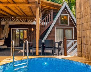 Sapanca'da Balayı Çiftlerine Uygun, Isıtmalı Havuzlu, Lüks Bungalov - 1