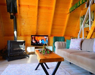 Sapanca Ünlüce'de Elverişli Konumda, Isıtmalı Havuzlu, Şık Bungalov - 5