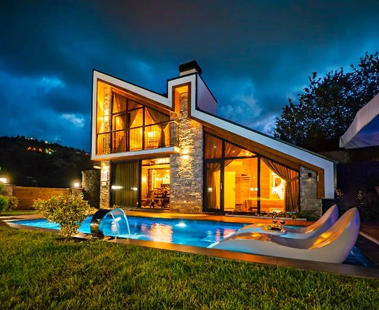 Sapanca Fevziye'de Tasarımıyla Büyüleyen, Özel Havuzlu, 2+1 Bungalov - 1