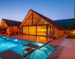 Kaş Sarıbelen'de Gözlerden Uzak Konumda, Özel Havuzlu, 2+1 Bungalov - 3