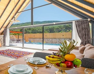 Kaş Sarıbelen'de Gözlerden Uzak Konumda, Özel Havuzlu, 2+1 Bungalov - 5