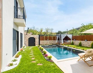 Kaş Sarıbelen'de Huzurlu Doğada, Özel Havuzlu, Balayı Villası - 5