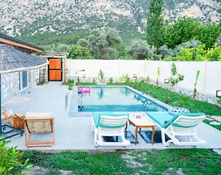 Seydikemer Kayadibi'nde Taş Mimarili, Özel Havuzlu, Balayı Villası - 5